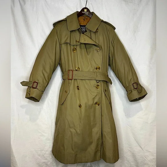 XXL相当 80s vintage Burberry JKT　ドイツ製　M201 Burberry Kensington Trench Coat XL 44 Long Iconic 80s